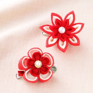 Handicraft kit "KyochirimenTsumamizaiku Flowers Broo Red LH-378] Panami Panami Takagi fiber