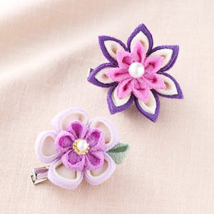 Kit de artesanía "Kyochirimen Tsumami Trabajo de flores Broach Purple LH-379" Panami Panami Takagi Fibra