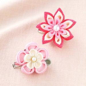 Handicraft kit "KyochirimenTsumamizaiku Flower brooch pink LH-380] Panami Panami Takagi fiber