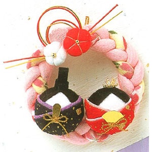 Seasonal festivalHandicraft kit "Chirimen Works Chirimen Work Lease Hinamo LH-1" Panami Panami Takagi Fiber