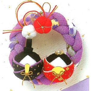 Seasonal festivalHandicraft kit "Chirimen Works Chirimen Work Lease Hina Purple LH-3" Panami Panami Takagi Fiber