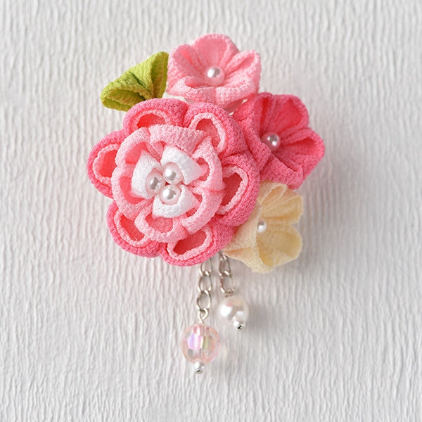 Kunsthandwerk Kit "Takagi Ayaka Brochi Pink LH-413 Accessoire Broach Kyokirin Tsumagi Japanisches Kunsthandwerk Japanische Schießen japanische Muster" Panami Panami Takagi Faser