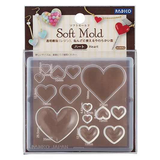 Resin Mold "Soft Mold Heart 403052" PADICO Pajico