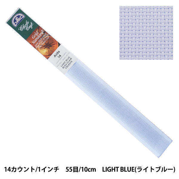 Panno per ricamo "gold standard Aida (AIDA) 14 conteggio 55 ° blu chiaro (azzurro) GD1436BX-4600" Dieta DMC