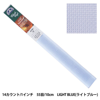 刺绣布 “金标准AIDA（AIDA）14计数55眼睛浅蓝色（浅蓝色）GD1436BX-4600” DMC饮食