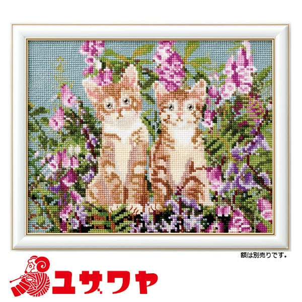 Stickerei Kit "Cat & Flower Cross Stitch Twins Nr. 716" Lecien Lecien Cosmo Cosmo