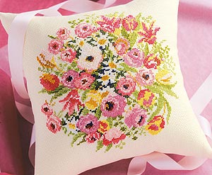 Kit de broderie "Kit de broderie fleur de coussin 5992 Rose Ranunculus" Olympus Olim Pass