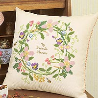 Embroidery kit "Embroidery Kit Cushion Kazuko Aoki Series 5971 Flower Lease" Olympus