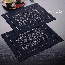 Kit di ricamo "Sashiko Kit Lunch Mat" Aomi Navy "Olympus Orimpass