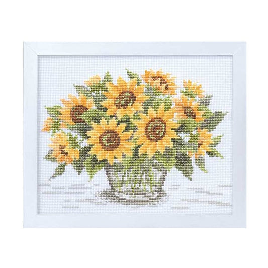 Excite Kit "Cross Stitch Stickerei Kit Ono Megumis Blumengarten 7287 Sonnenblume (weiß)" Olympus