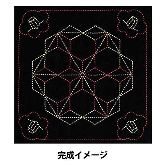 Stickerei Kit "Sashiko Kit Hanifukin Tsubaki und Flying ASA No Leaf (Black) 246" Olympus Olim Pass