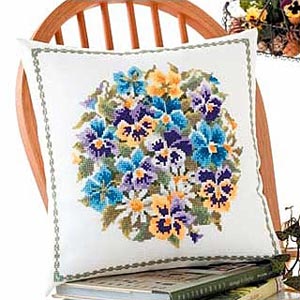 Embroidery kit "Onoe Megumi's easy flower round pansies 6043" Olympus