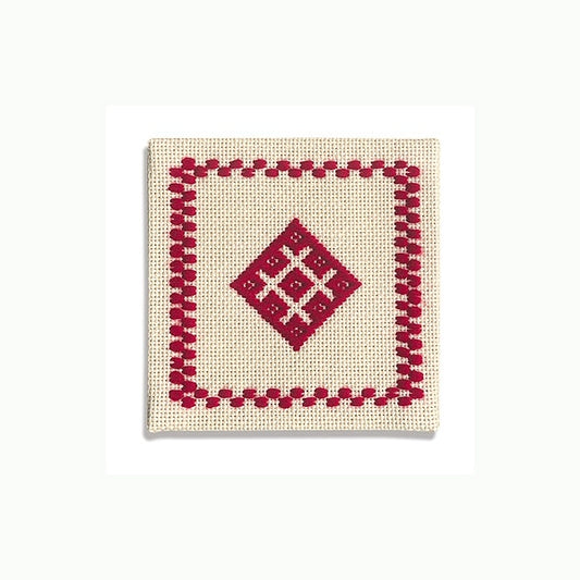 Embroidery kit "Kogin Kit 18 coaster (red)" Olympus