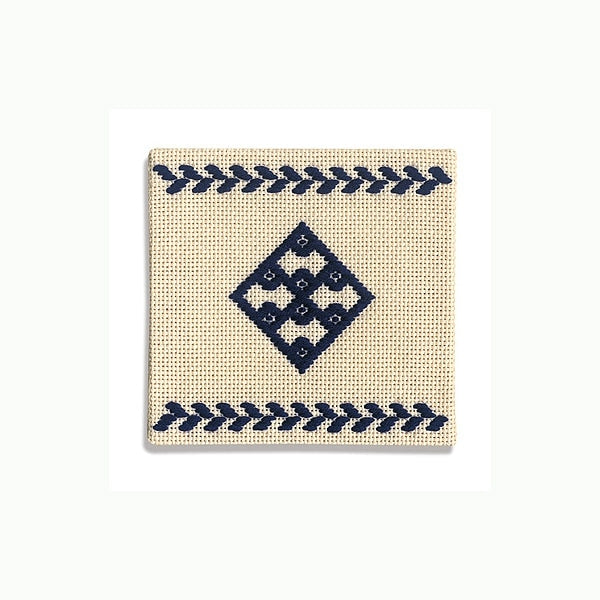 刺繡套件“ Kogin Kit 20 Coaster（深藍色）” Olympus