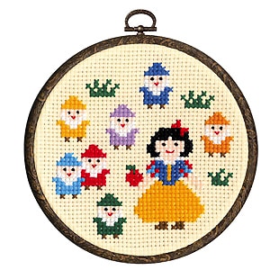 Kit de broderie "Kit de broderie Kantan Cross Stitch Monogari 2nd Blanche-Neige Blanche Blanc 7367" Olympus Olympus