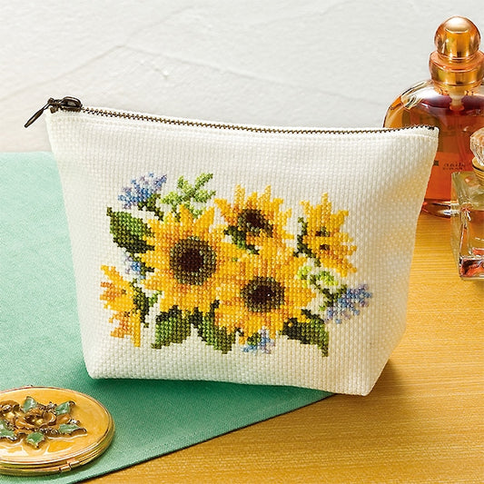 Embroidery kit "Embroidery kit flower sashimi gentle accessory pouch (sunflower) 9020" Olympus