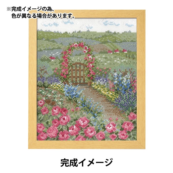 刺しゅうキット 『刺繍キット オノエ・メグミ 物語からの花咲く風景 バラの花咲くピーターの庭 (オフホワイト) 74』 Olympus オリムパス