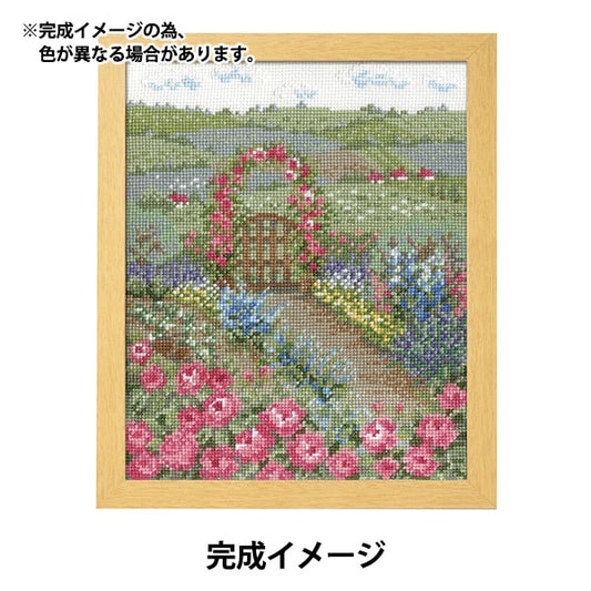 Stickkit "Stickerei Kit Ono Megumi Megumi Megumi Scenic Szenerie Rose Blume Blühen Peter Garden (off -weiß) 74" Olympus