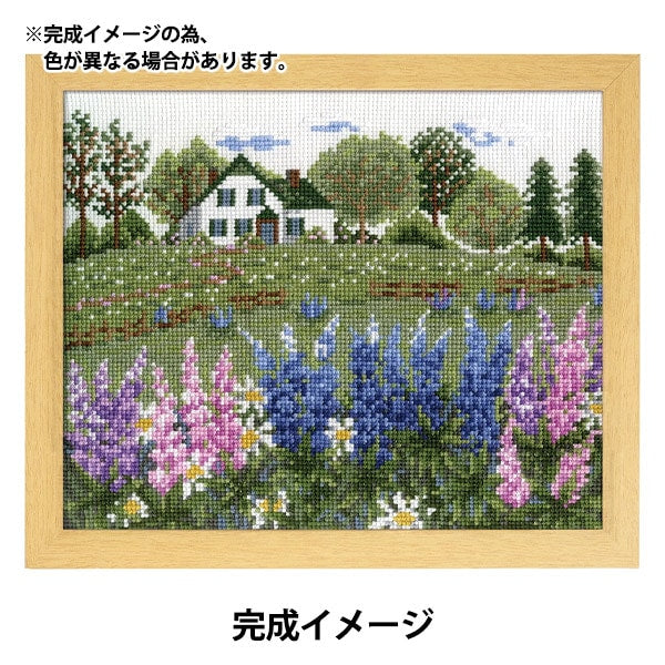 刺繡套件“刺繡套件套件ono megumi megumi mushi landscape lupinus hana no House（白色）74” Olympus