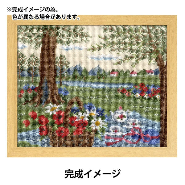 Kit de broderie "kit de broderie kit ono megumi megumi le paysage à fleurs Alice Temps (beige) 7427" Olympus olim Pass