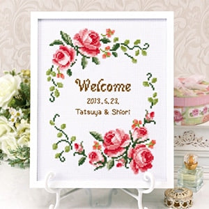 Stickerei Kit "Stickerei Kit Willkommen Board Grace Full Rose 7428" Olympus