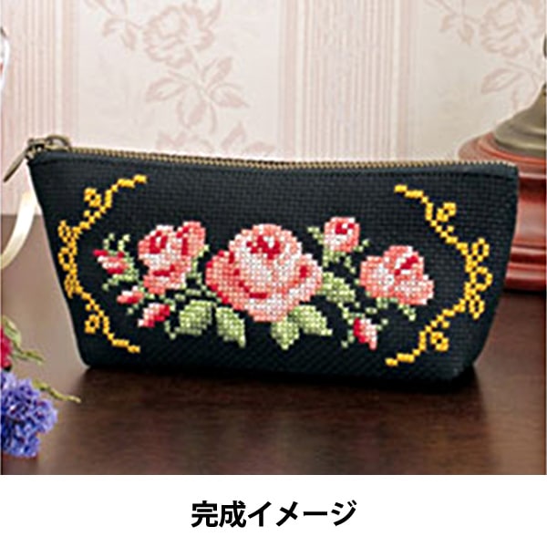 Embroidery kit "Embroidery kit Kit Hanashishu Gentle Pen Case Rose 9044" Olympus