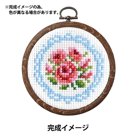 刺しゅうキット 『クロスステッチ刺繍キット プチフープ フルーツ&フラワー バラとレース 7441』 Olympus オリムパス