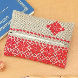 Embroidery kit "Kogin Kit Tissue Case (Gray) 49" Olympus