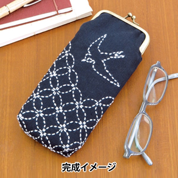 طقم تطريز "Sashiko Kit Gamaguchi Pouch Swallow and Cloisonne Tsunagi SK-308" Olympus Olympus