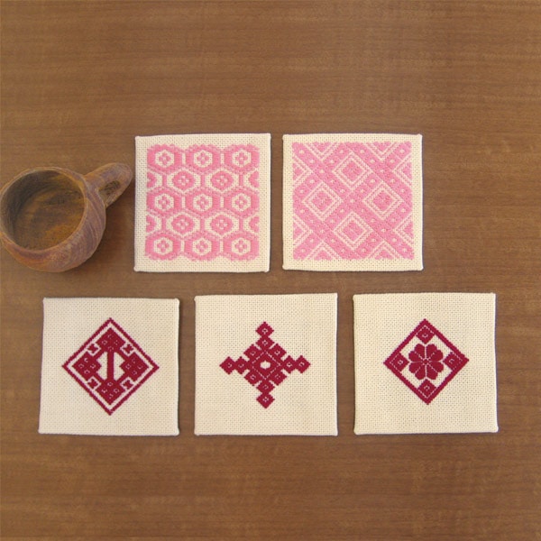 Embroidery kit "Kogin 12 coaster (beige)" Olympus