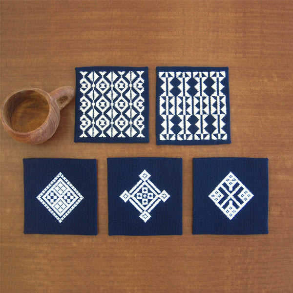 Stickkit "Kogin 13 Coaster (Dunkelblau)" Olympus