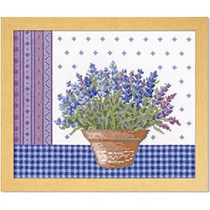 Embroidery kit "Cross stitch embroidery kit ono megumi flower coordinates lavender and terracotta bowl 7" Olympus