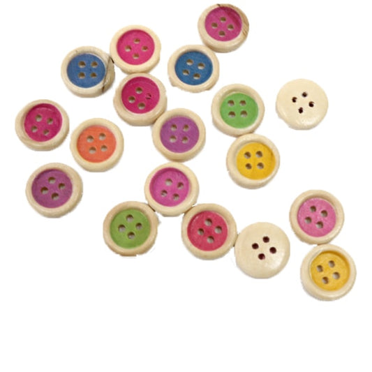 Button "Wood button Mix L Set Earth Color"