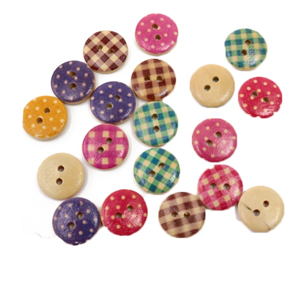 Button "Wood button Mix P Set Dot Check"