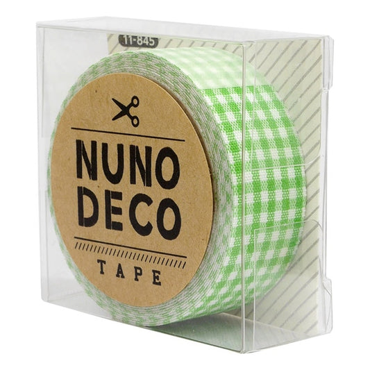 お名前ラベルシール 『NUNO DECO TAPE (ヌノデコテープ) みどりチェック 11-845』 KAWAGUCHI カワグチ 河口