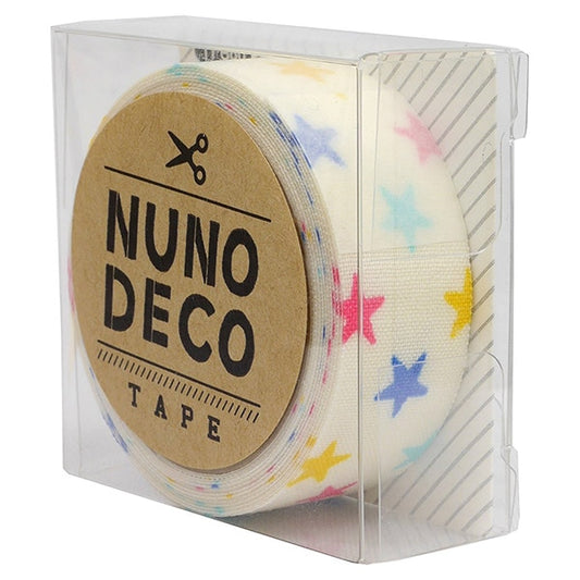 お名前ラベルシール 『NUNO DECO TAPE (ヌノデコテープ) しろいカラフルスター』 KAWAGUCHI カワグチ 河口