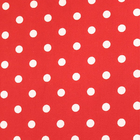 [From quantity 5] Fabric 『Polka dotsBroadprint (7-10) Redland x White "