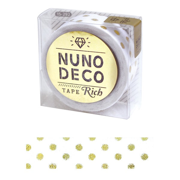 お名前ラベルシール 『NUNO DECO TAPE (ヌノデコテープ) リッチドット ホワイト 15-292』 KAWAGUCHI カワグチ 河口