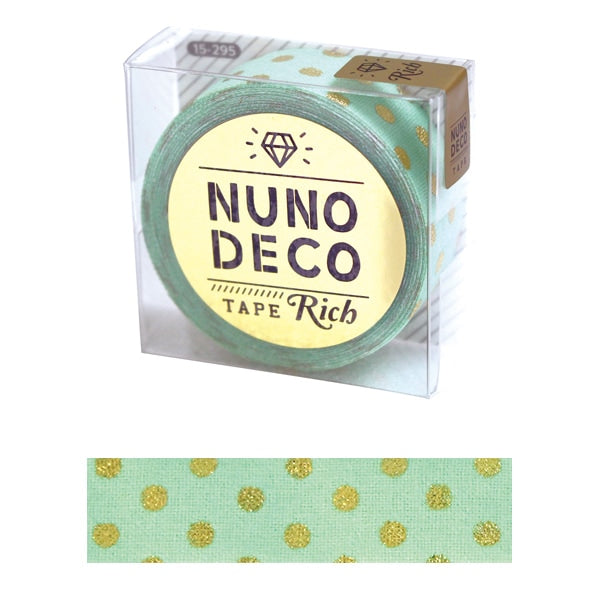 Nome etichetta adesivo "Nuno Deco Tape (Nuno Deco Tape) Rich Dot Green 15-295" Kawaguchi Kawaguchi