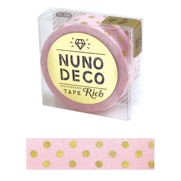 이름 라벨 스티커 "Nuno 데코 테이프 (Nuno Deco 테이프) Rich Dot Pink 15-298"Kawaguchi Kawaguchi