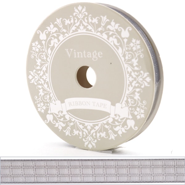 Cinta "Polyester Organdy Ribbon 9 mm de ancho gris"