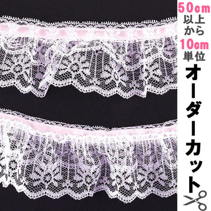 [Aus Quantität 5] Lace Ribon Tape "Spitze Pink 000614 K-C03 Billige Spitze"