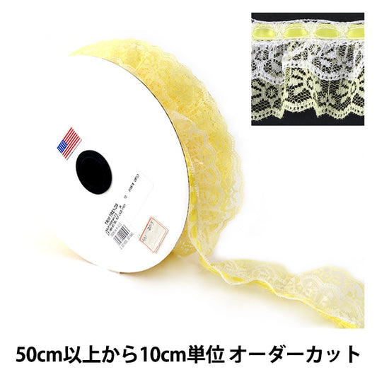 [From quantity 5] RaceRibbonTape "Lace Yellow 000614 K-C12 Cheap Race"