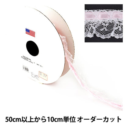 [Aus Quantität 5] Lace Ribon Tape "Spitze Pink Weiß 000626 K-C03 Billige Spitze"