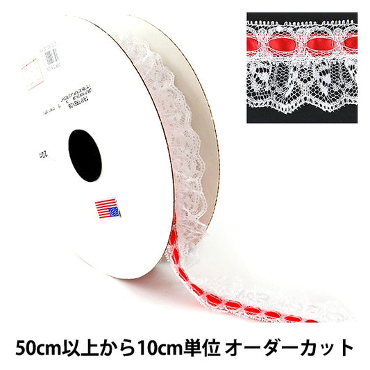 [De la quantité 5] Race Ribon Tape "Lace Red 000612 K-C39 Lace bon marché"