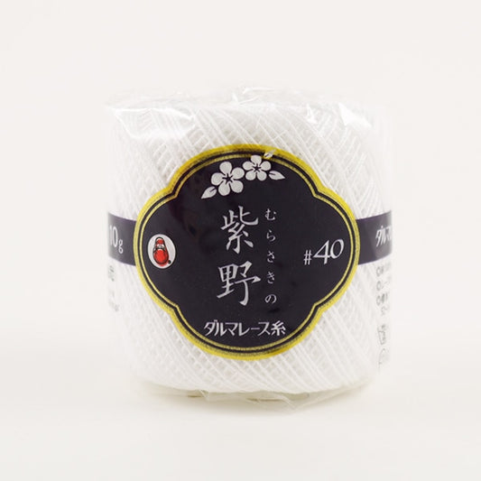 Crochet Thread "Shino #40 10g 1 (White) Color" DARUMA DARUMA Yokota