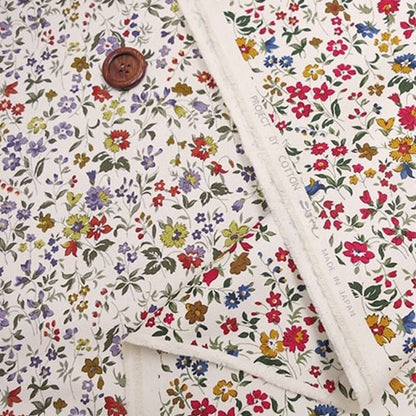 [From quantity 5] Fabric "Twill printFabric Small floral pattern KTS2215 C generation x purple " COTTON KOBAYASHI