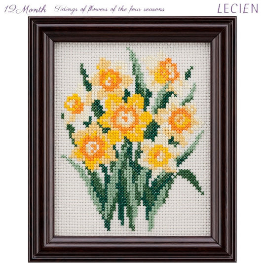 Kit de broderie "Fleurs saisonnières de la quatrième fleur du point de croix janvier