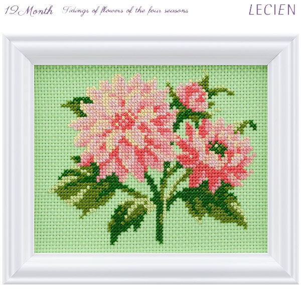 Kit de broderie "Floristes saisonniers Cross Stitch July Dahlia" LeCien Lucian Cosmo Cosmo