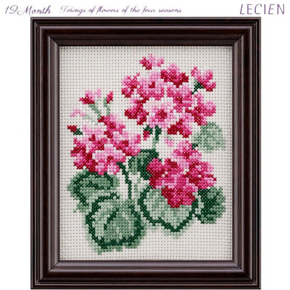 Kit de broderie "Fleur saisonnière de la fleur de la quatrième fleur, septembre Geranium" LeCien Lucian Cosmo Cosmo